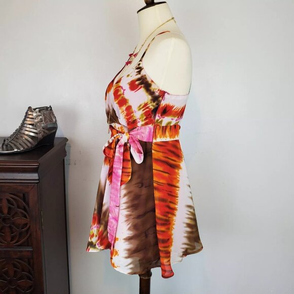 TeeCo Mini Dress with Attached Front Tie Belt Size M (Juniors) - Picture 3 of 7